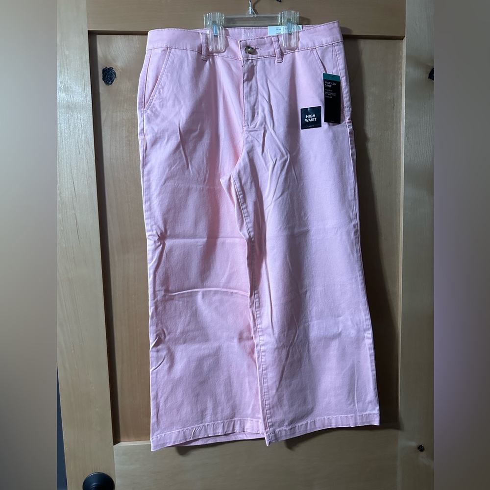 Wide leg cropped pants